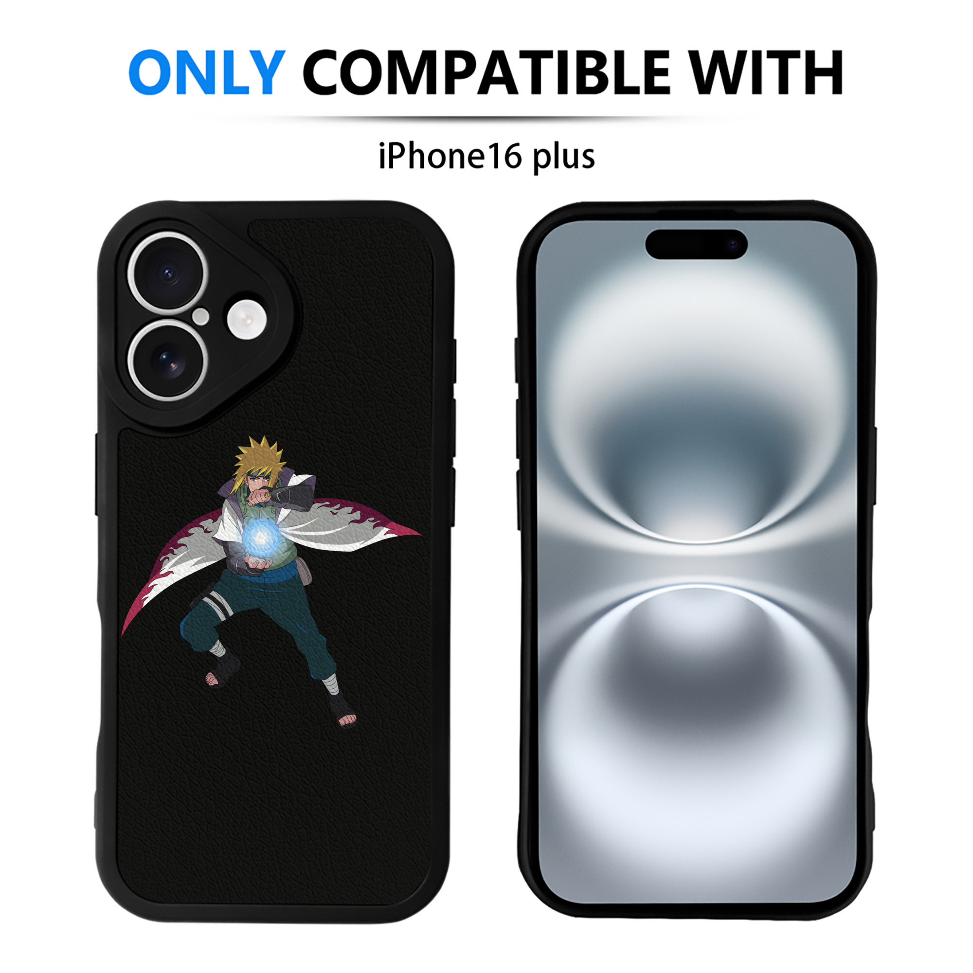 （画像用） NARUTO -ナルト- 波風 ミナト Namikaze Minato 【iPhone 16シリーズ対応】シリコンスマホケース（レザー調） 材質：シリコン